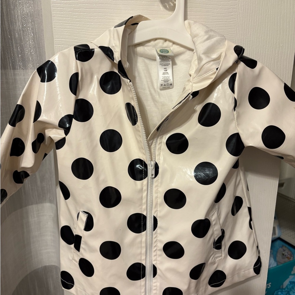 OshKosh B'gosh Black and White Polka Dot Raincoat
